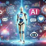 Illustration qui représente le marketing digital et les engagement client avec l'IA